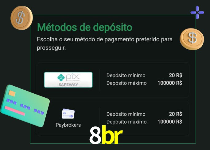O cassino 8br oferece uma grande variedade de métodos de pagamento